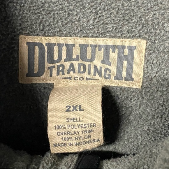 Duluth Trading Company Fleece Vest Men XXL Gray Black Outdoor Hiking Full Zip - Picture 2 of 7